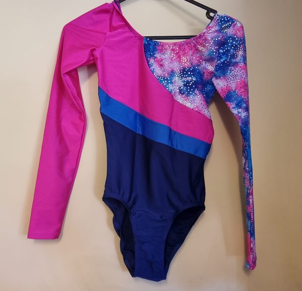 Pink Sky Panel Long Sleeve Mondor Leotard